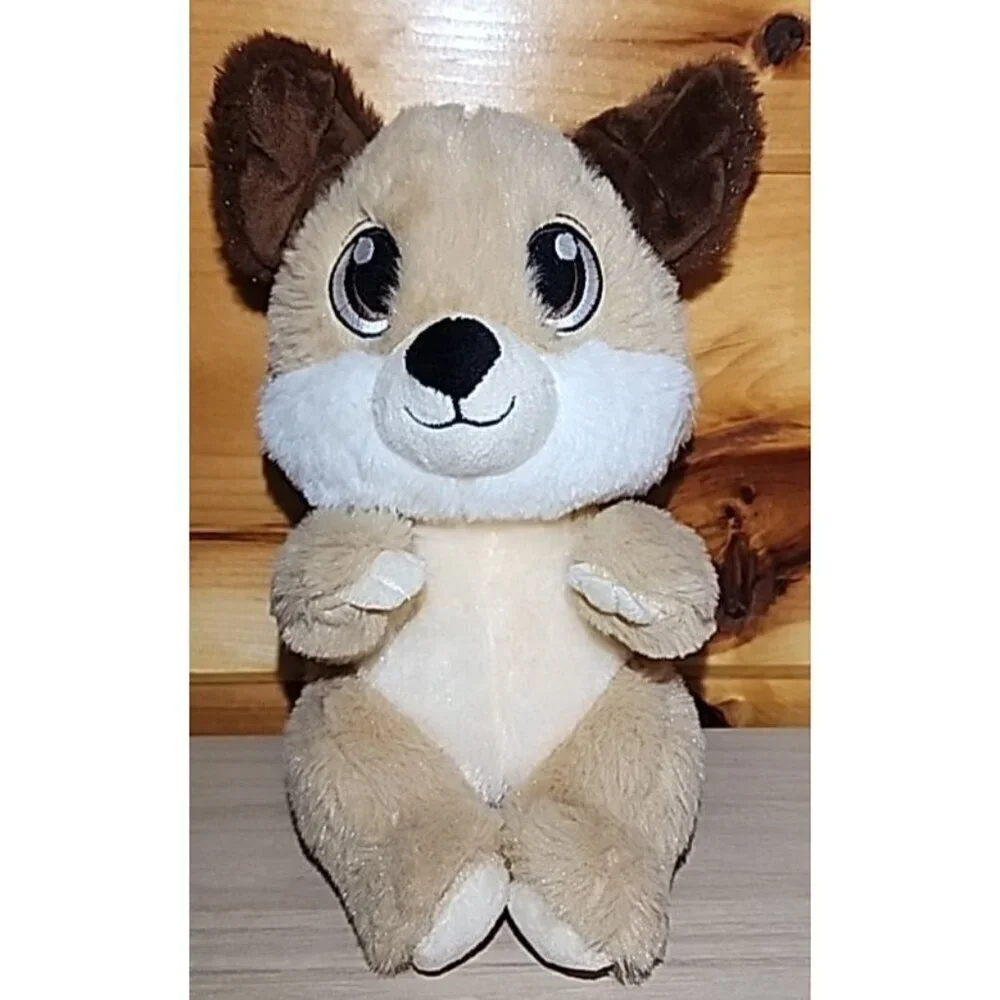 Swaddle Babies Plush Toy Dog Big Brown Eyes 9 inches Fiesta Dog Only